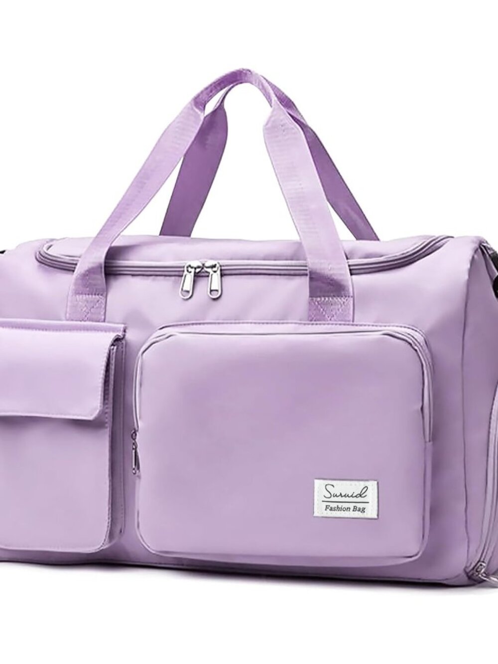 Gym Bag with Shoe Compartment, Sports Duffle Bag for Women, Purple
